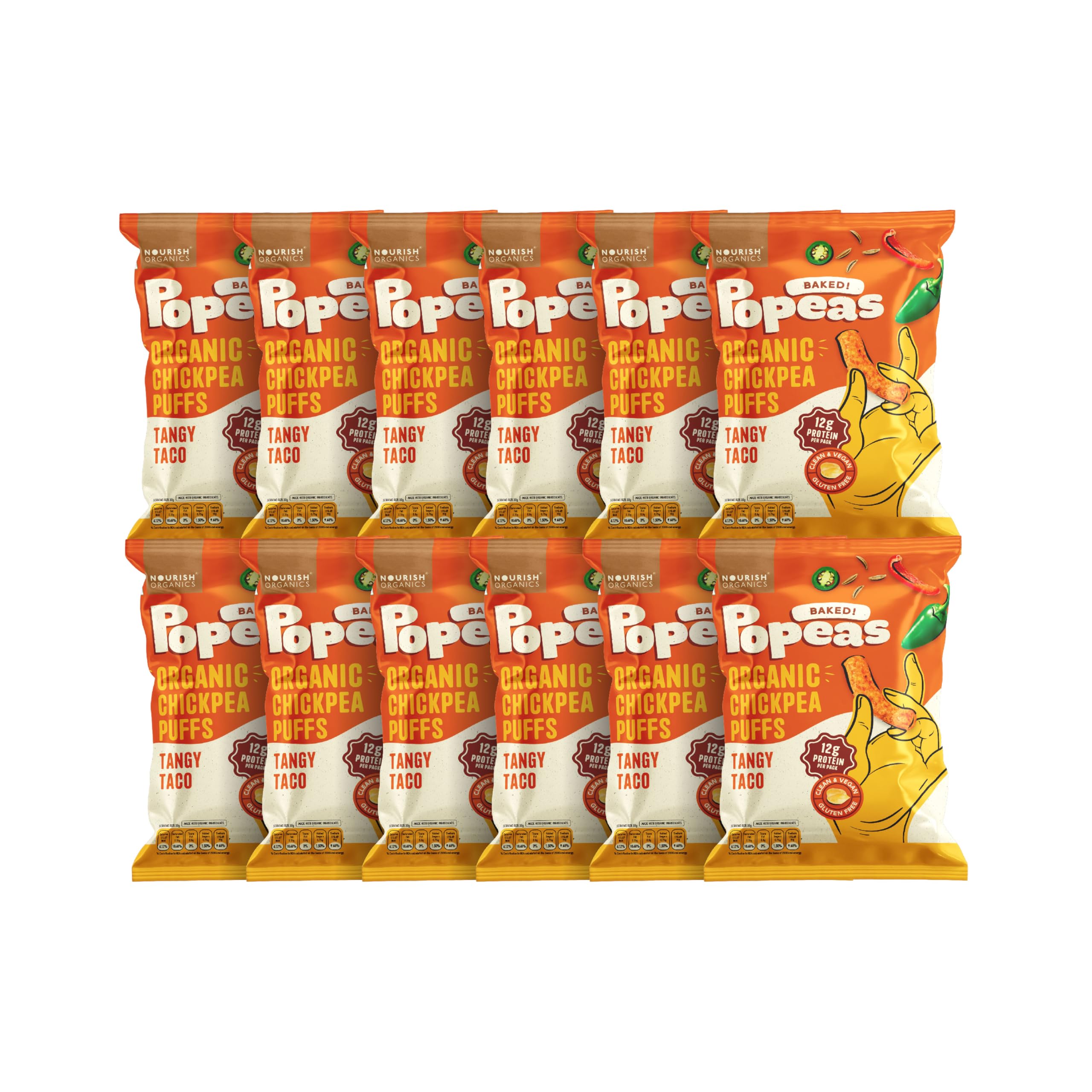 Nourish Organics Chickpea Baked Popeas Protein Puffs Gluten Free | Pack x12 (NYC PIZZA) (B0CKBPW3CK) Amazon Price History, Amazon Price Tracker