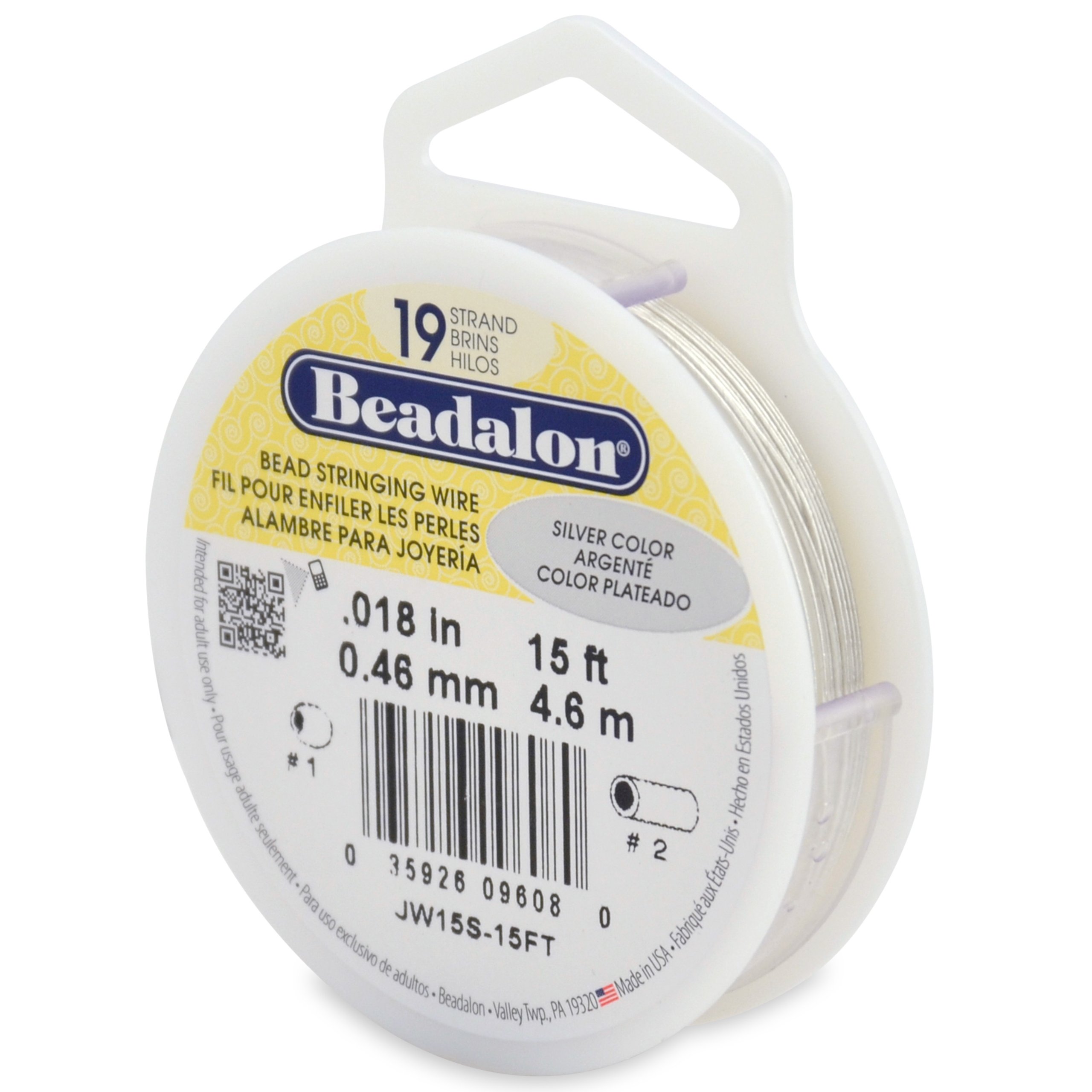 Fil de 19 brins Beadalon souple et résistant de 0.46 mm argenté