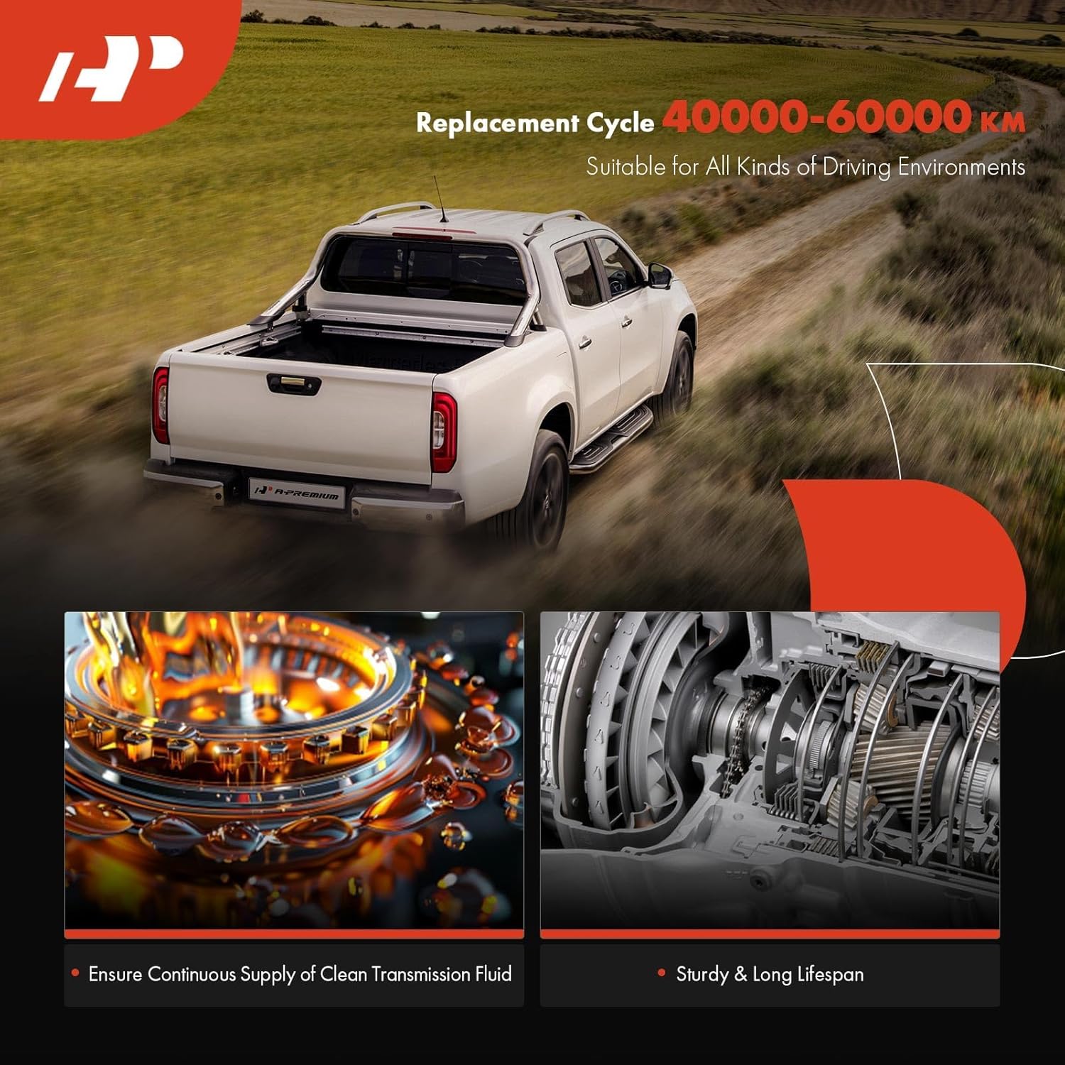 A-Premium Automatic Transmission Fluid Filter with Pan Gasket, Compatible with Chevrolet Corvette 1997-2007, Replaces 24208149, 24207600