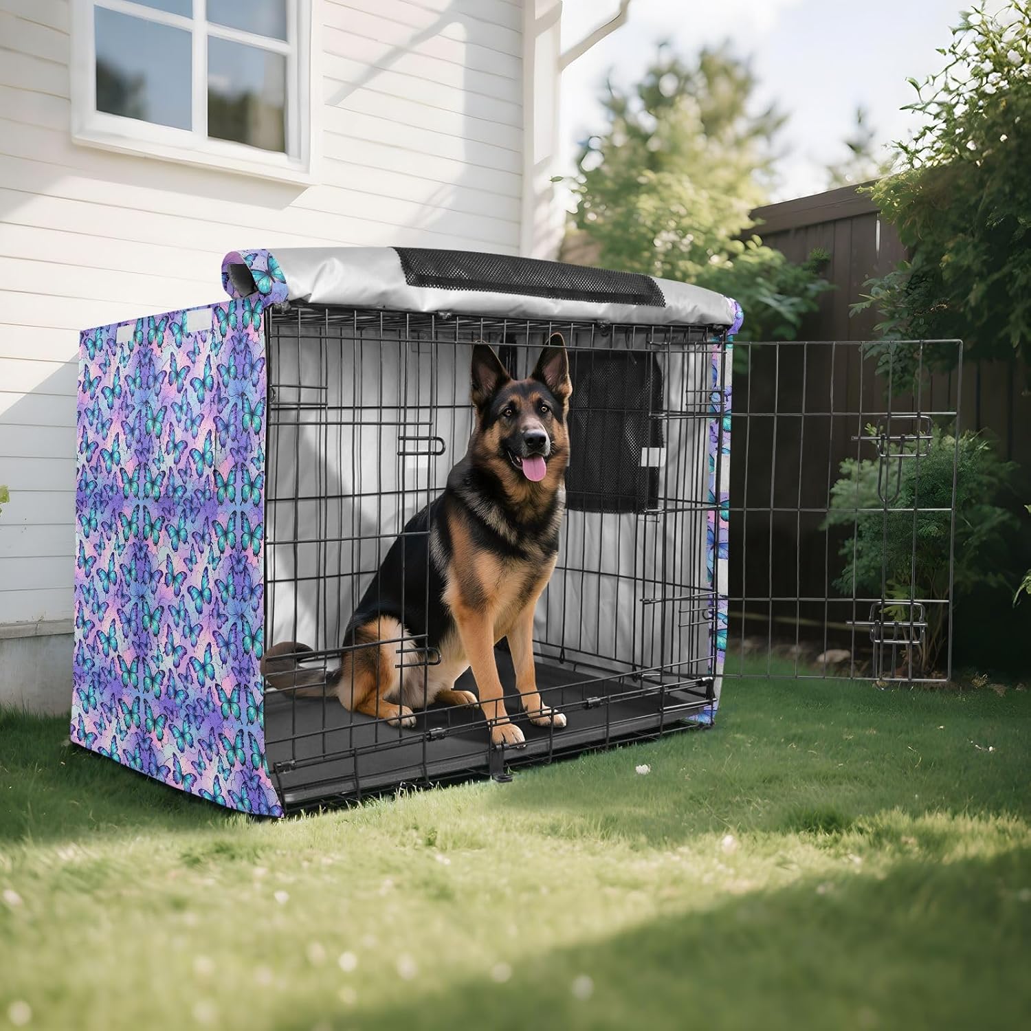 Fantasy Butterflies Cage Covers for Dog Crates Pets Kennel Covers Dog Crate Curtains 42 Inch