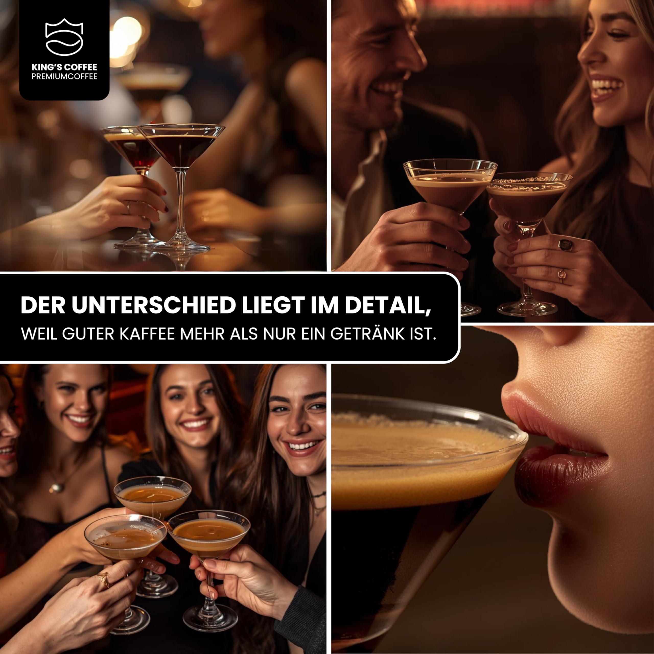 King's Coffee | Espresso Martini Box | Premium Cocktail Geschenkset für Kaffeeliebhaber| DIY Kit mit Kaffee & vielfältigen Zubehör | Perfektes Männer & Frauen Geschenk | Bar-Qualität für Zuhause