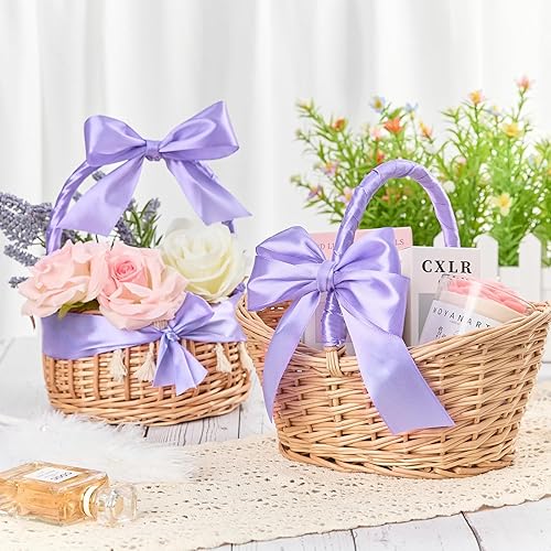 Miniatura 5 de CLUEWR Cinta de satén color morado claro de 1-12 pulgadas, 50 yardas, rollo de cinta de tela sólida para ramos de flores, envoltura de regalos,