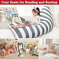 Vista 96 de Jorbest Almacenamiento de puf de animales de peluche, bonita construcción para niños y adultos, fundas de terciopelo de lujo para puf solo sin