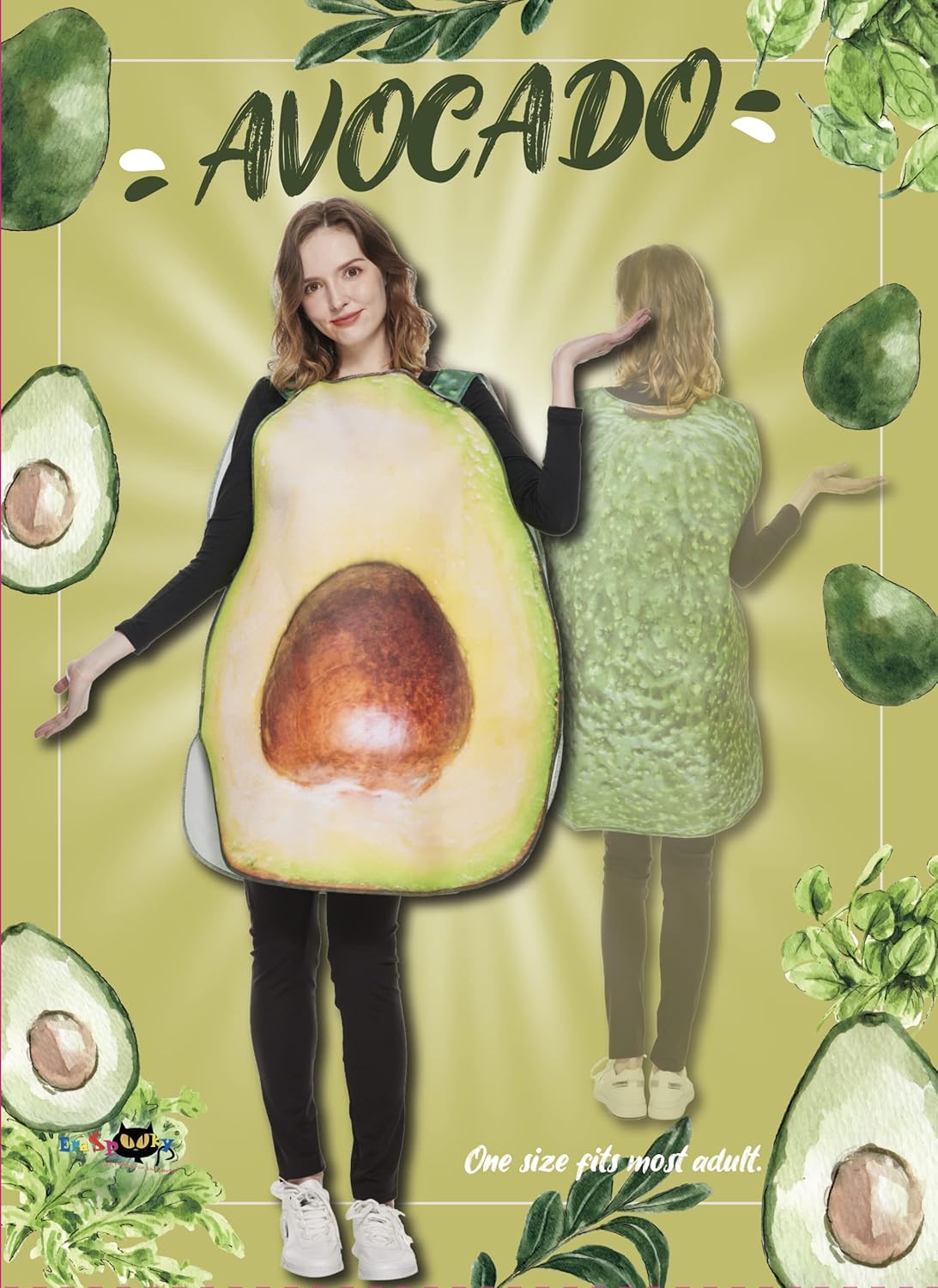 ReneeCho Avocado Costume Veggie Food Women Halloween Funny Fruit Outfit Adult Cute Food Man Unisex - Image 2