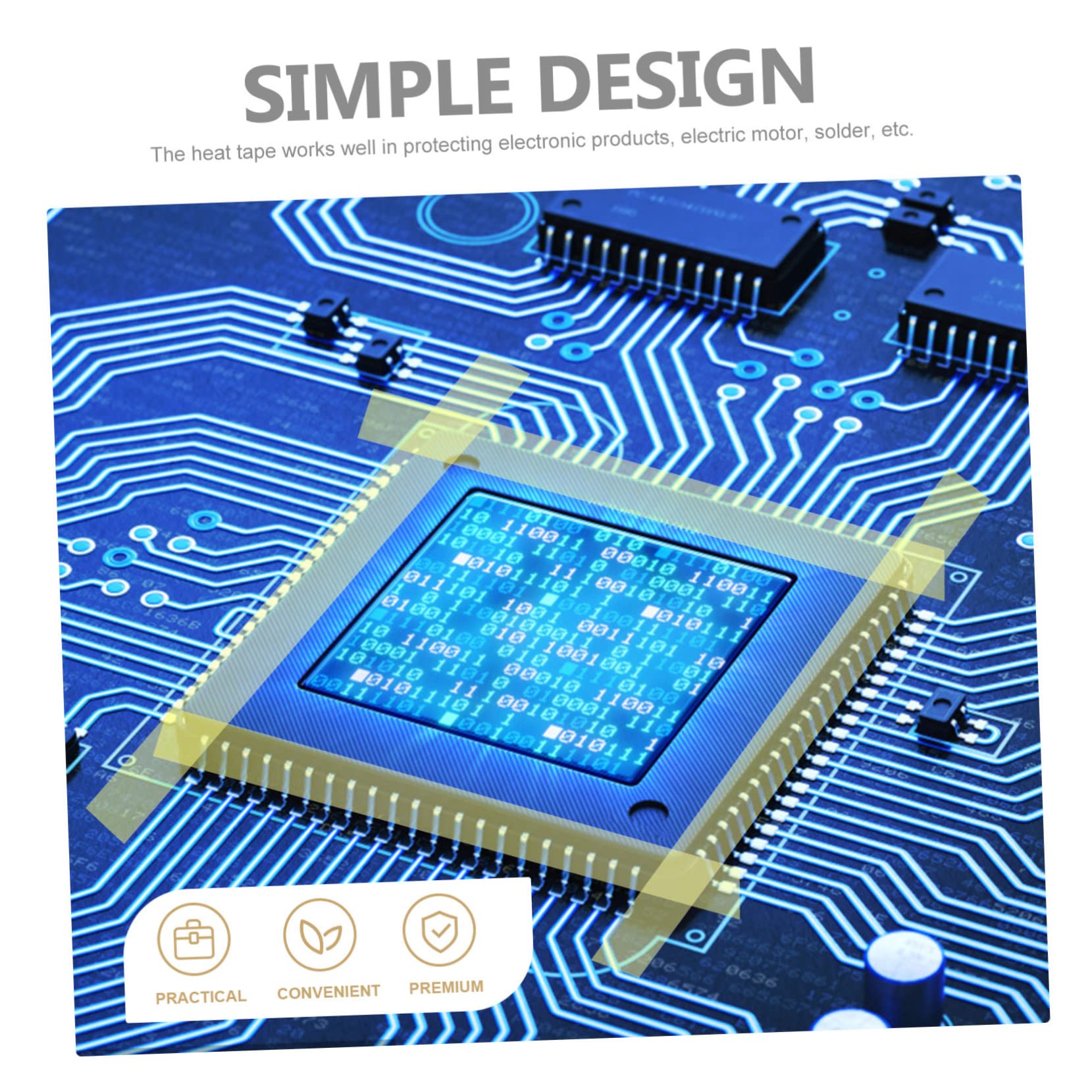 Cabilock 5 Sätze Hochtemperaturband Hitzebeständiges Klebeband Für Isolierung Schweißen Beschichtungen Robustes Langlebiges Isolierband Für Pcb Druck Verpackung 3 Rollen * 5
