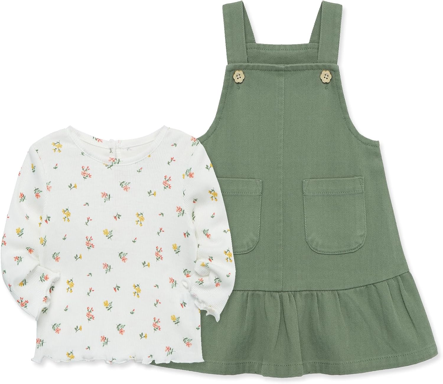 Little Me Clothes for Baby Girl's 2-Piece Jumper Dress and Shirt Sets