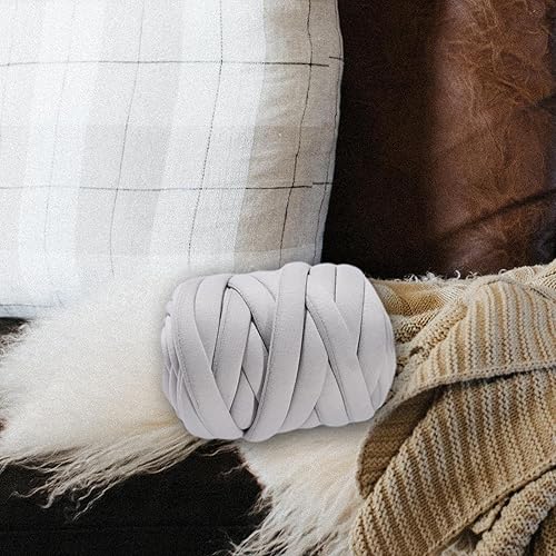 Miniatura 7 de Hilo gigante de 0.55 libras, hilo grueso súper suave, grueso, súper voluminoso, para manta, tejido de dedo, brazo, manualidades, color gris claro