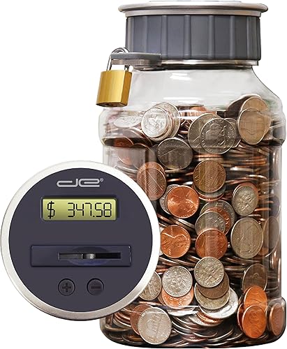 Miniatura 10 de Jarra digital de alcancía de ahorros, contador automático de todas las monedasde Estados Unidos, incluidos los dólares y medios dólarestransparente,