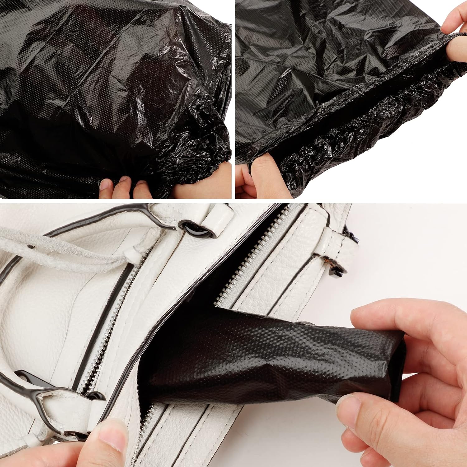 Haysandy 300 Pieces Shoe Covers Disposable Non Slip Plastic Boot Covers Long Waterproof Shoes Covers Safety Boot Shoe Covers 21.6 Inch Tall Shoe Coverings for Men Women Rainy Day Use (Black)