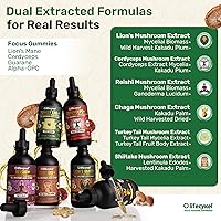 Vista 5 de Life Cykel Premium Mushroom Extract Liquid Bundle – Lion’s Mane, Cordyceps, Reishi, Chaga, Turkey Tail & Shiitake (1oz Each) with Included Energy