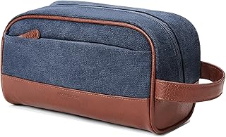 Vorspack Canvas Toiletry Bag - Water Resistant Travel Bag for Toiletries, Accessories, Gifts for Men - Navy Blue