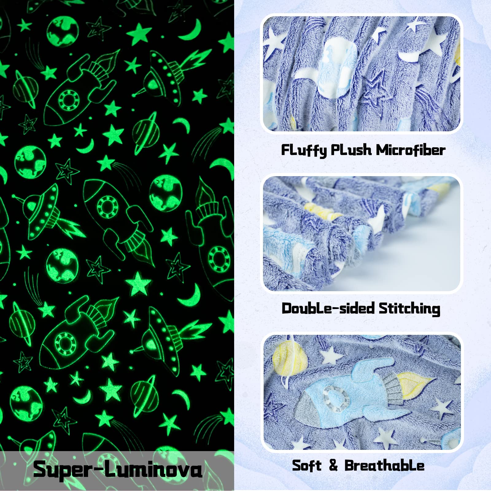 AVJWWD Glow in The Dark Throw Blanket - Image 3
