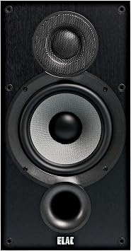 ELAC Debut 2.0 B6.2 Bookshelf Speakers, Black (Pair) - 1 Cloth Dome Tweeter & 6.5 Aramid Fiber Woofer - 2-Way Bass Reflex - Up to 35,000 Hz Response