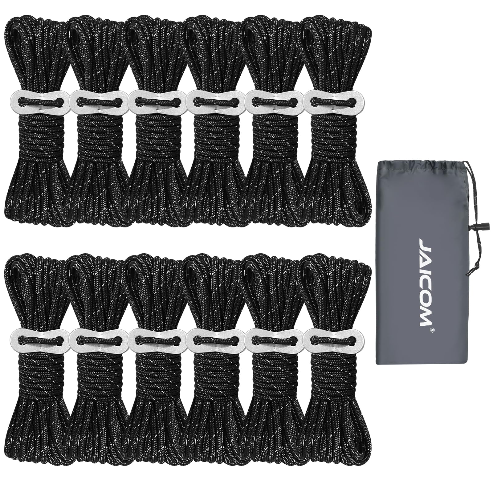 JAICOM 8 Pack Of 4mm High-Reflective Outdoor Guy Lines_desvips.com