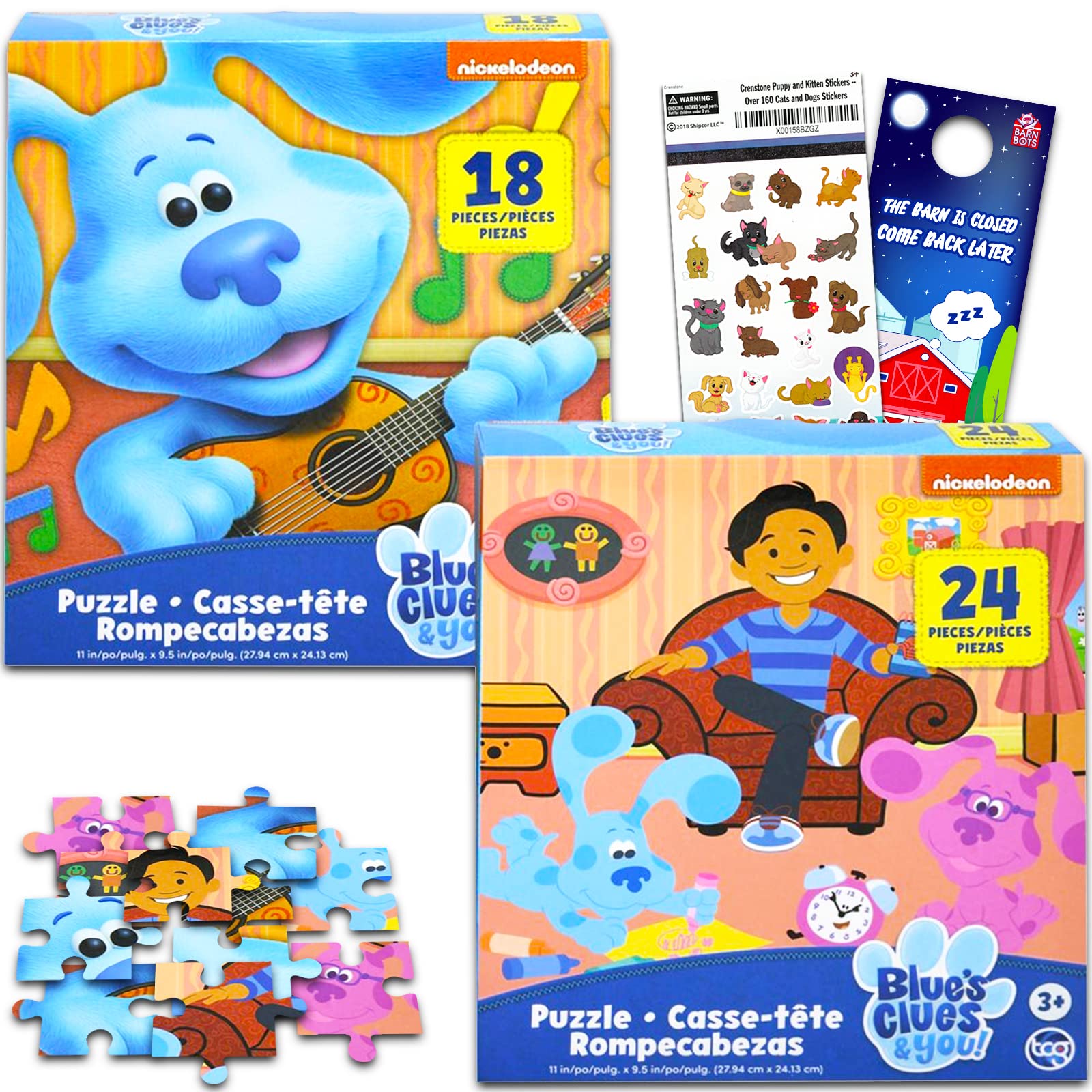 Blues Clues Playset Bundle Blues Clues Games - 4 Pack Blues Clues Puzzles for Kids Toddlers with Puppies Stickers and More