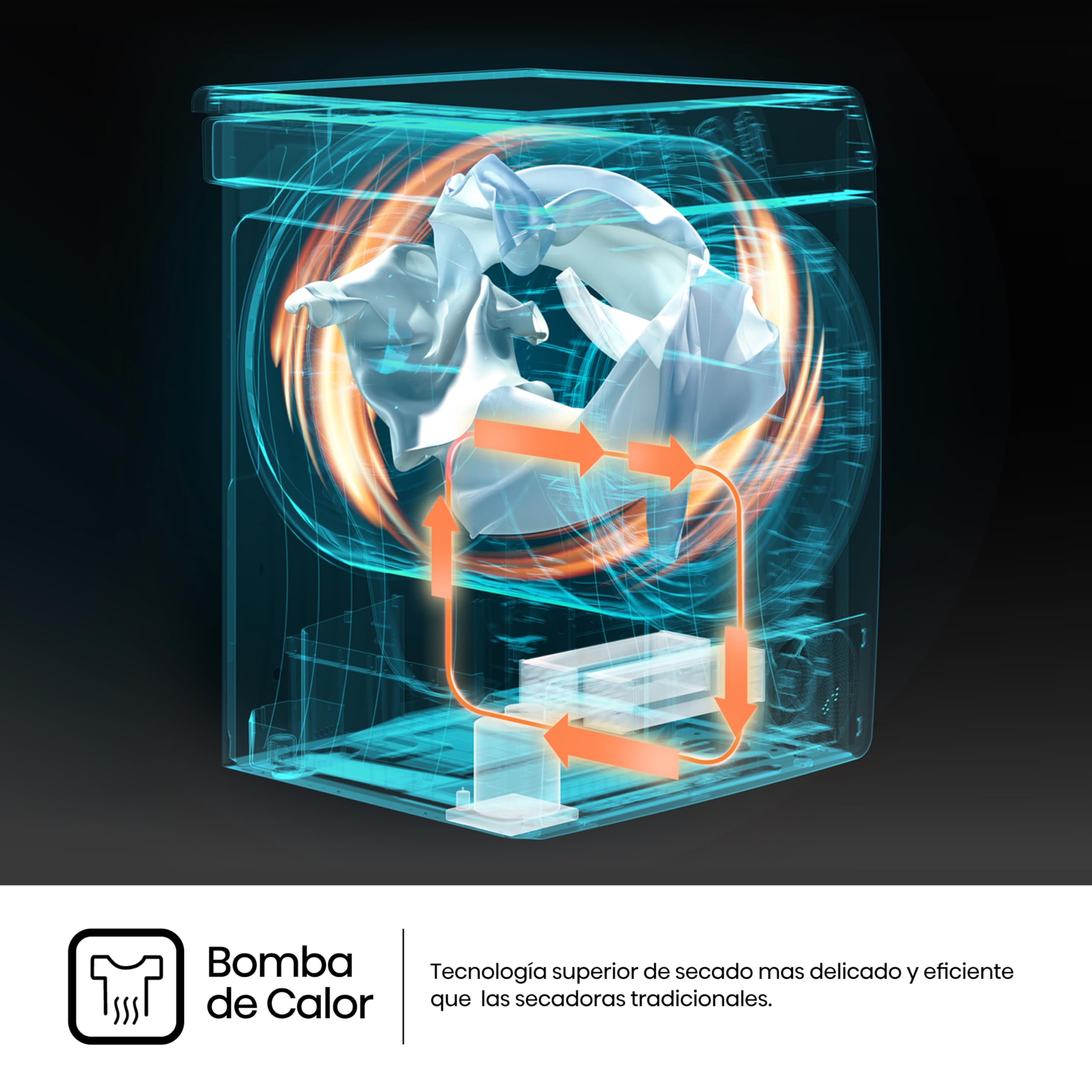 Hisense DH3S902BWCC - Secadora 9Kg, Clase C, Fondo 59cm, Secado Automático, Secado Rápido 30', Smart Pair, Antiarrugas, Bomba de Calor, Allergy Care, Blanco