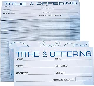 Offering Envelopes for Church, 500 Count, Tithes and Cash Envelopes for Church Donations