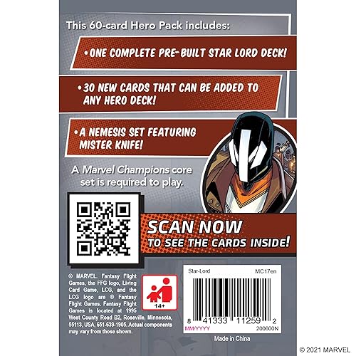 Miniatura 2 de Marvel Champions The Card Game  Star-Lord HERO PACK, juego de estrategia de superhéroes para niños y adultos, mayores de 14 años, 1-4 jugadores,