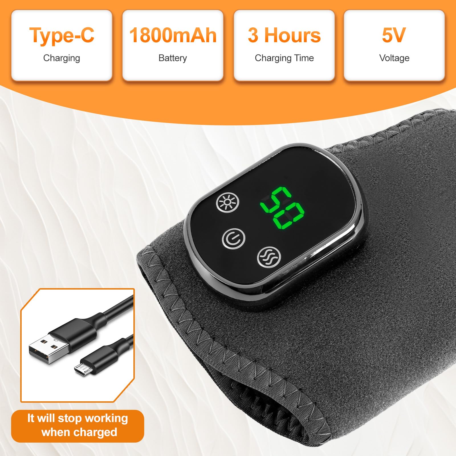 Masajeador de pies portátil eléctrico con 3 modos de vibración y 5 niveles de calor, calentador de pies con masajeador para tobillo, talón, suela (1 unidad)