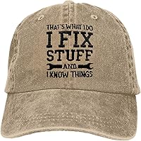 Vista 1 de Divertida gorra de béisbol con texto en inglés "I Fix Stuff and I Know Things" para hombre