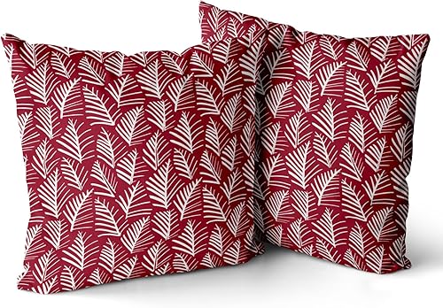 Juego de 2 fundas de almohada con diseño de hojas para sofá, cama, sala de estar, diseño de hojas, arte decorativo suave, decoración del hogar, 18 x
