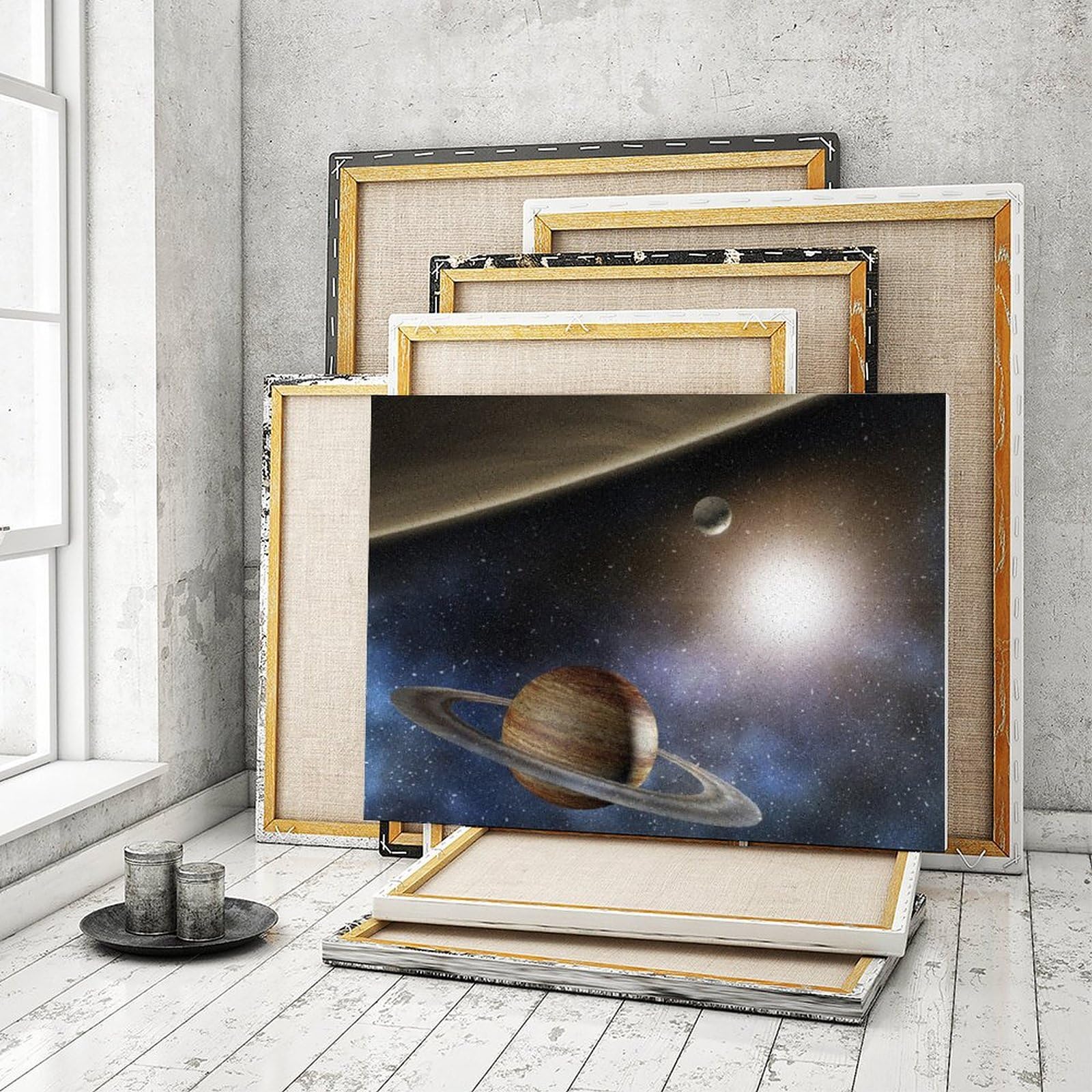 Amazon | 土星宇宙惑星 数字油絵 宇宙太陽系 数字キット塗り絵 手塗り