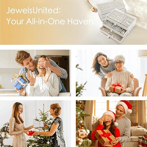 Miniatura 7 de coobest Joyero, organizador de joyas de 3 cajones, cajas de joyería y organizadores con organizador de aretes, caja organizadora de joyas