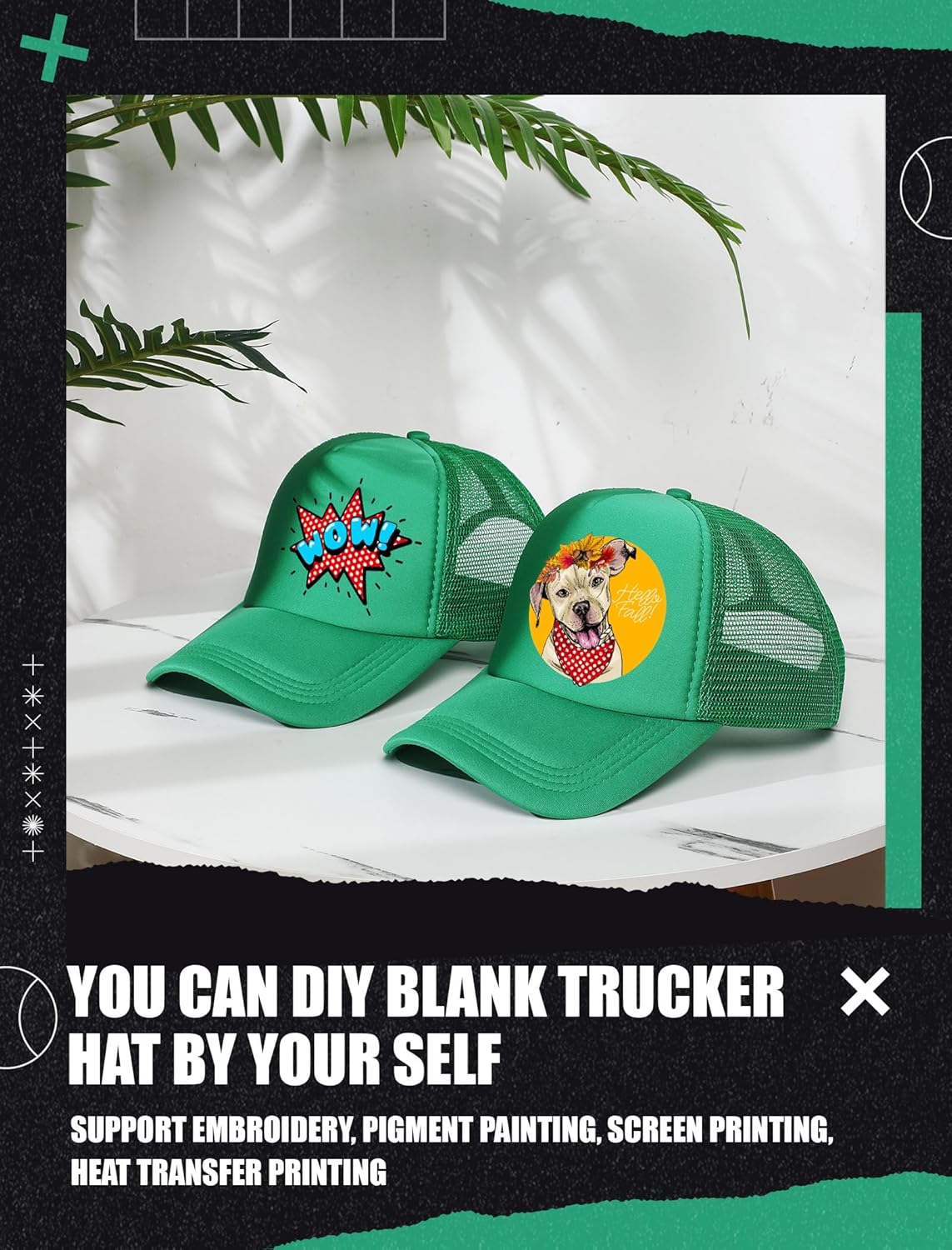 10 Pcs Sublimation Blank Trucker Hats Bulk Mesh Baseball Cap Polyester Mesh Trucker Hat for Men and Women - Image 4