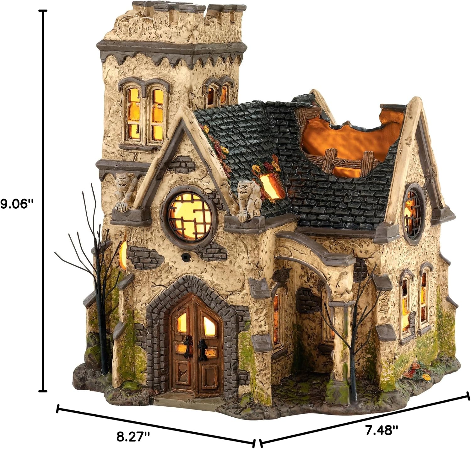 Department 56 Zinc alloy, UL Cord, Dolomite 4036592 Snow Village Halloween The Haunted Lit House, 9.06 inch