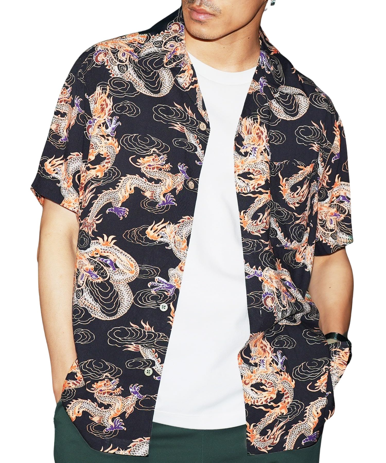 Amazon | [JIGGYS SHOP] ジギーズショップ アロハシャツ｜S オレンジ
