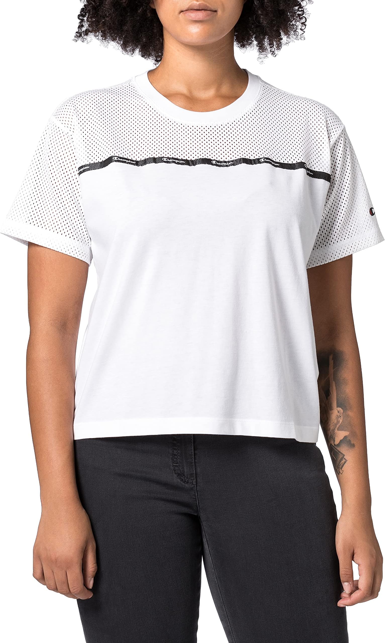 ChampionWomen's Seasonal Graphic Gallery Crewneck Macro-mesh T-Shirt T-Shirt