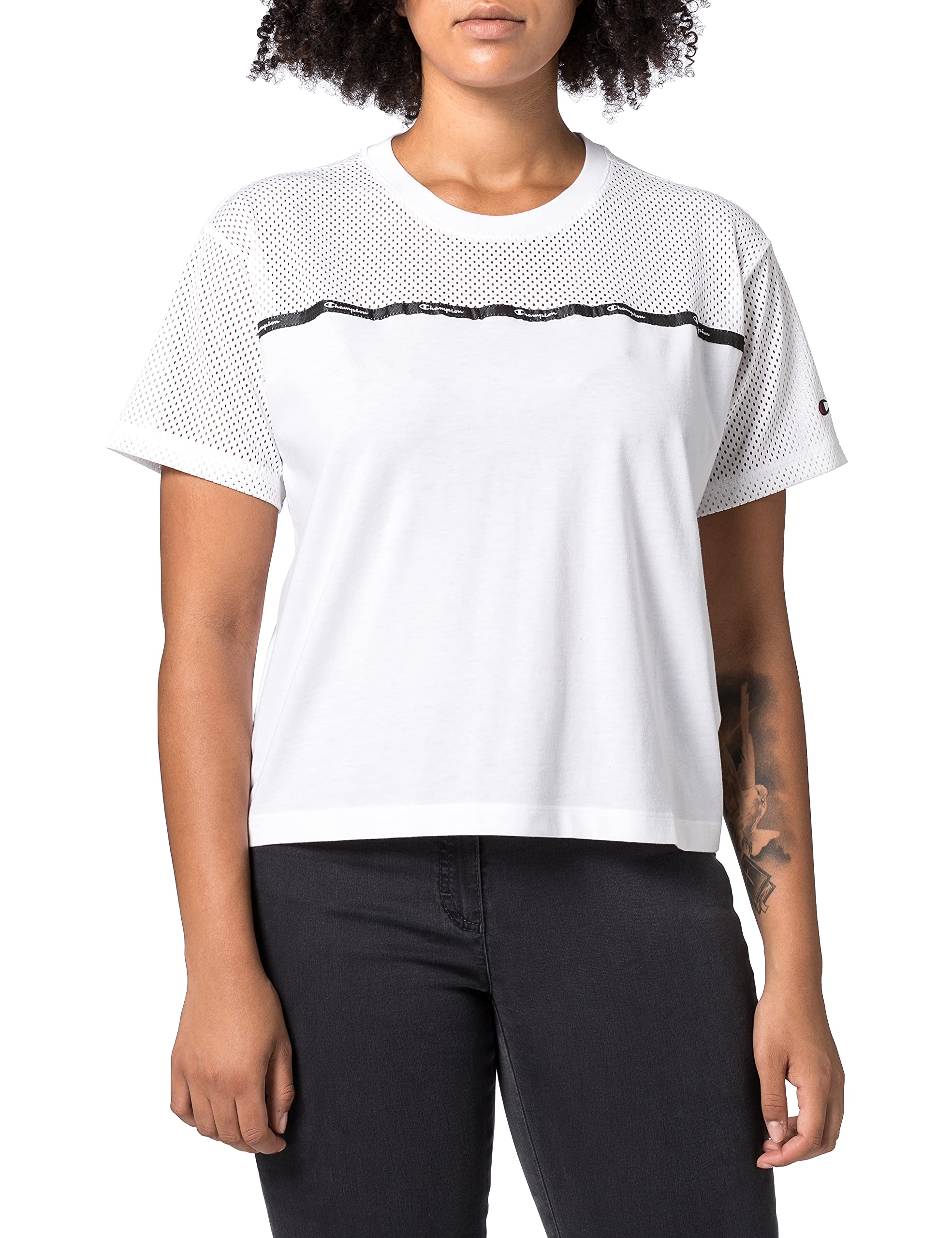 ChampionWomen's Seasonal Graphic Gallery Crewneck Macro-mesh T-Shirt T-Shirt