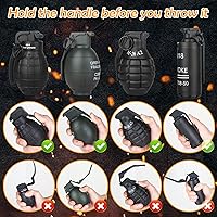 Vista 5 de Granada de mano de juguete para juego de batalla CS, con 9 municiones de espuma negra, divertidas, tácticas, granadas CS de impacto para Halloween