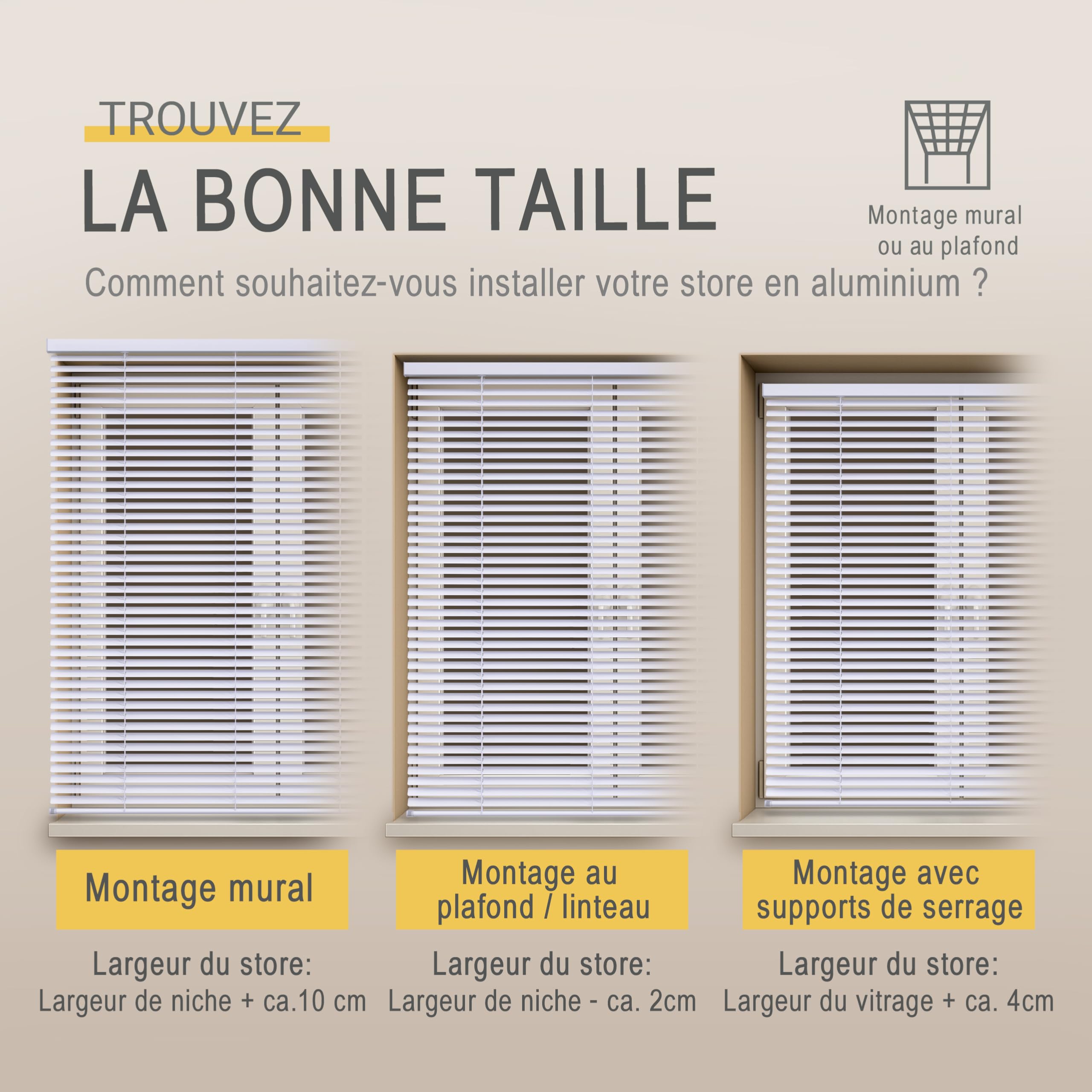Sol Royal Store Vénitien sans Percage Aluminium 100x220 cm – Stores Vénitiens Intérieurs à Lamelles 25 mm – Store à Lamelles sans Percer – Protection Solaire & Visuelle – Blanc Brillant – JA2