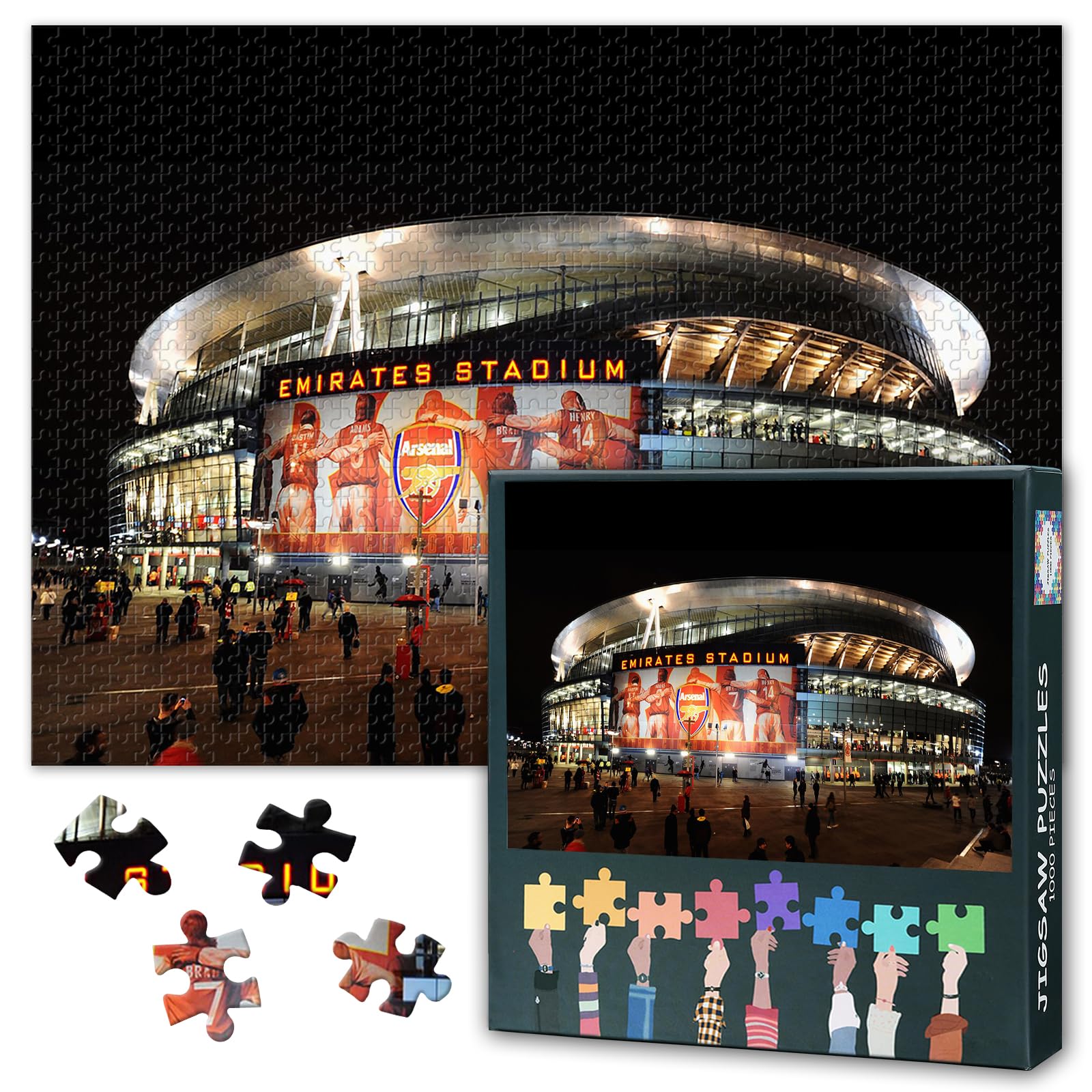 1000-Piece Jigsaw Puzzle –Arsenal Emirates Stadium- 50x70cm Large Format for Adults & Teens | Premium Quality, Football Sport Club