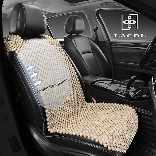 Miniatura 6 de LACDL Beaded Car Seat Covers for Cars, Cooling Bead Seat Cover for Trucks & SUVs - Auto Ventilated Seat Cooler Pad, Natural Wood Breathable Beads
