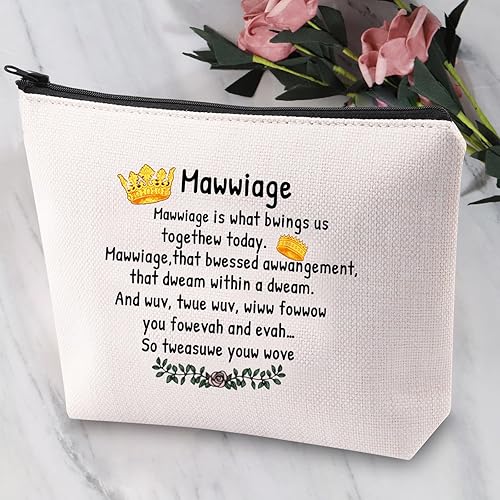 Miniatura 5 de JYTAPP Mawwiage - Bolsa de maquillaje con cremallera temática de películas de princesa, regalos para fanáticos de la película, regalos para novias,