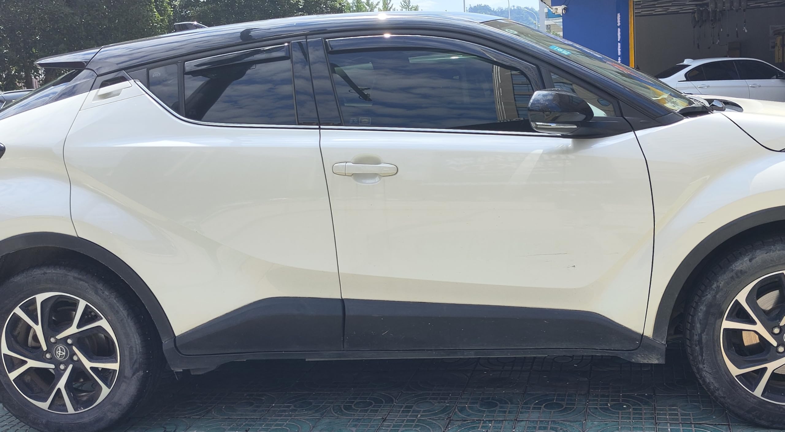 Kit 4 Deflettori Aria Nero Fumé Trasparento Antivento per Finestrini Laterali Anteriori e Posteriori Compatibile con Toyota CHR C-HR 2016-2024