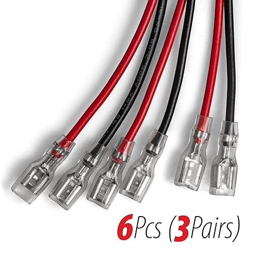Miniatura 2 de Cables de terminal de batería SLA, espada hembra de conexión rápidadesconexión terminales tipo F1 de 0.189 in con mangas aisladas y cables de