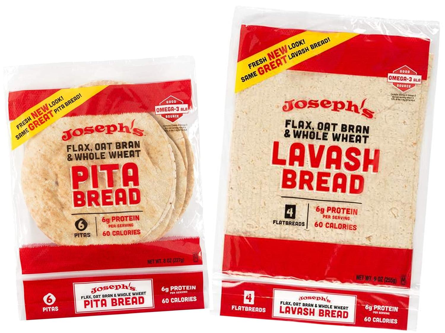Value Bundle Joseph's Lavash Bread and Pita, Flax Oat
