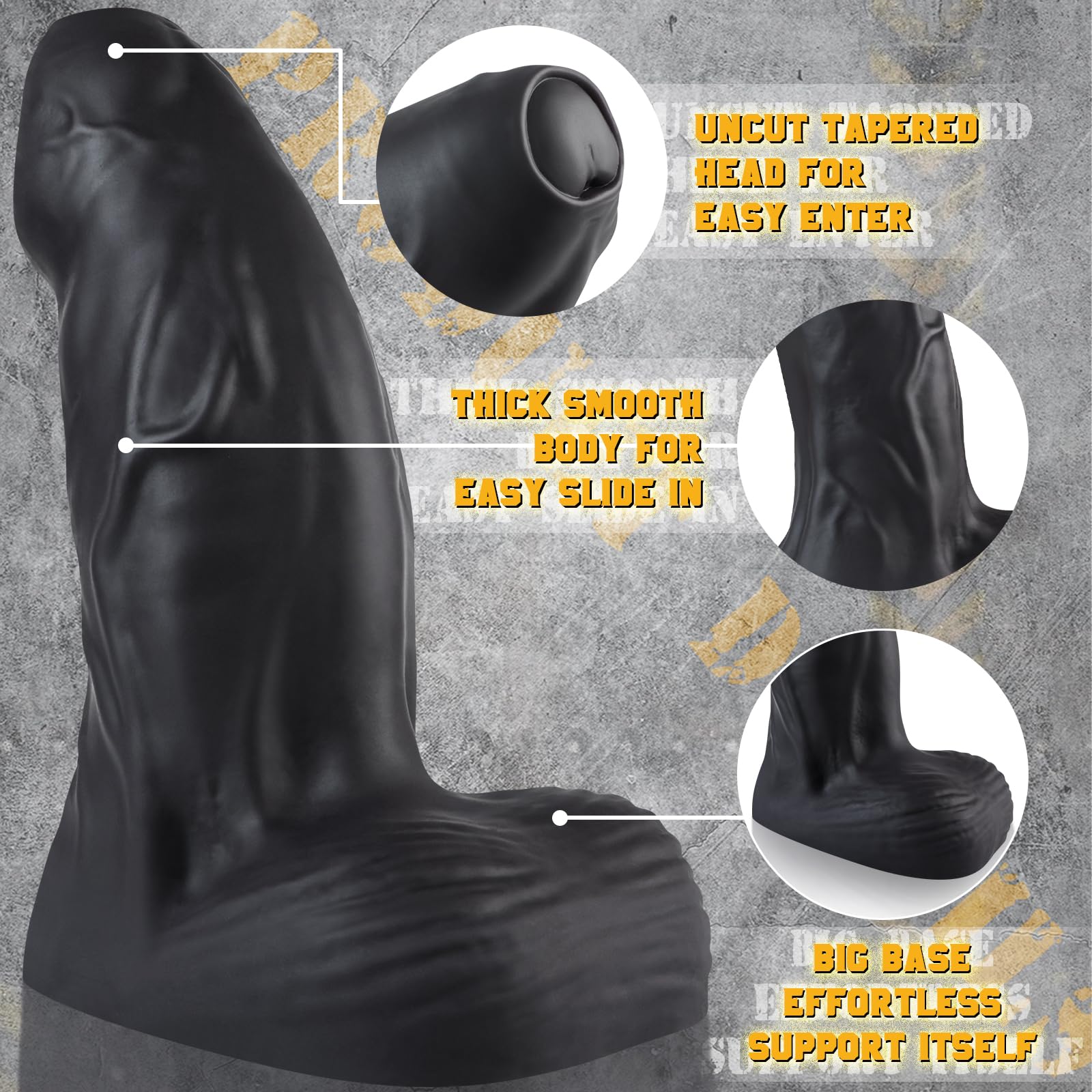 3.5'' Diameter Realistic Uncut Dildo with Balls,10 Inch Big Black Dildo with Huge Suction Cup for Hands-Free Play,XXL Girthy Silicone Dildos Large Anal Dildos for Men Women Gay Couple Masturbator