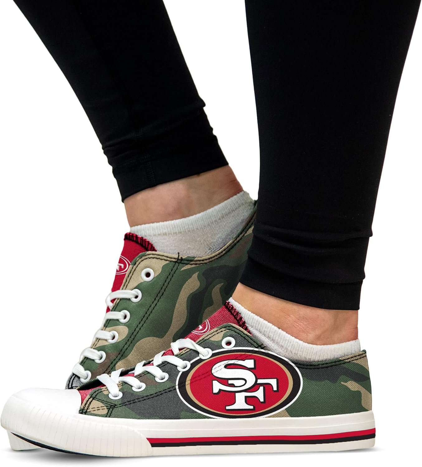 FOCO Women's NFL Camo Low Top Canvas Sneakers Shoes - Image 3