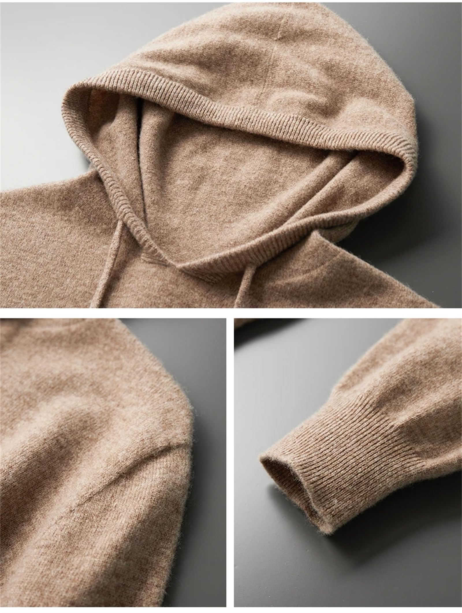 Maglione con cappuccio lavorato a maglia senza cuciture per uomo inverno casual caldo coreano lana merino felpa con cappuccio pullover