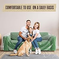 Vista 6 de Houseables Funda de plástico para sofá, fundas de plástico para mascotas, protector de sofá transparente para moverse, protector de sofá biplaza
