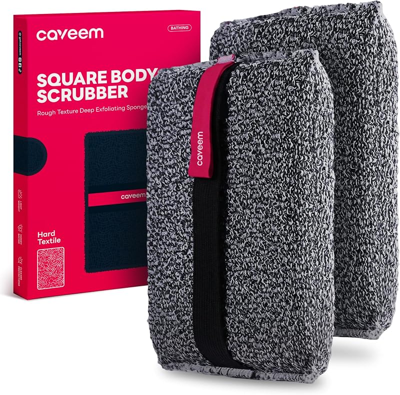 Bucha Esfoliante Corporal CAVEEM com Textura Firme, CBR005, Pacote com 2