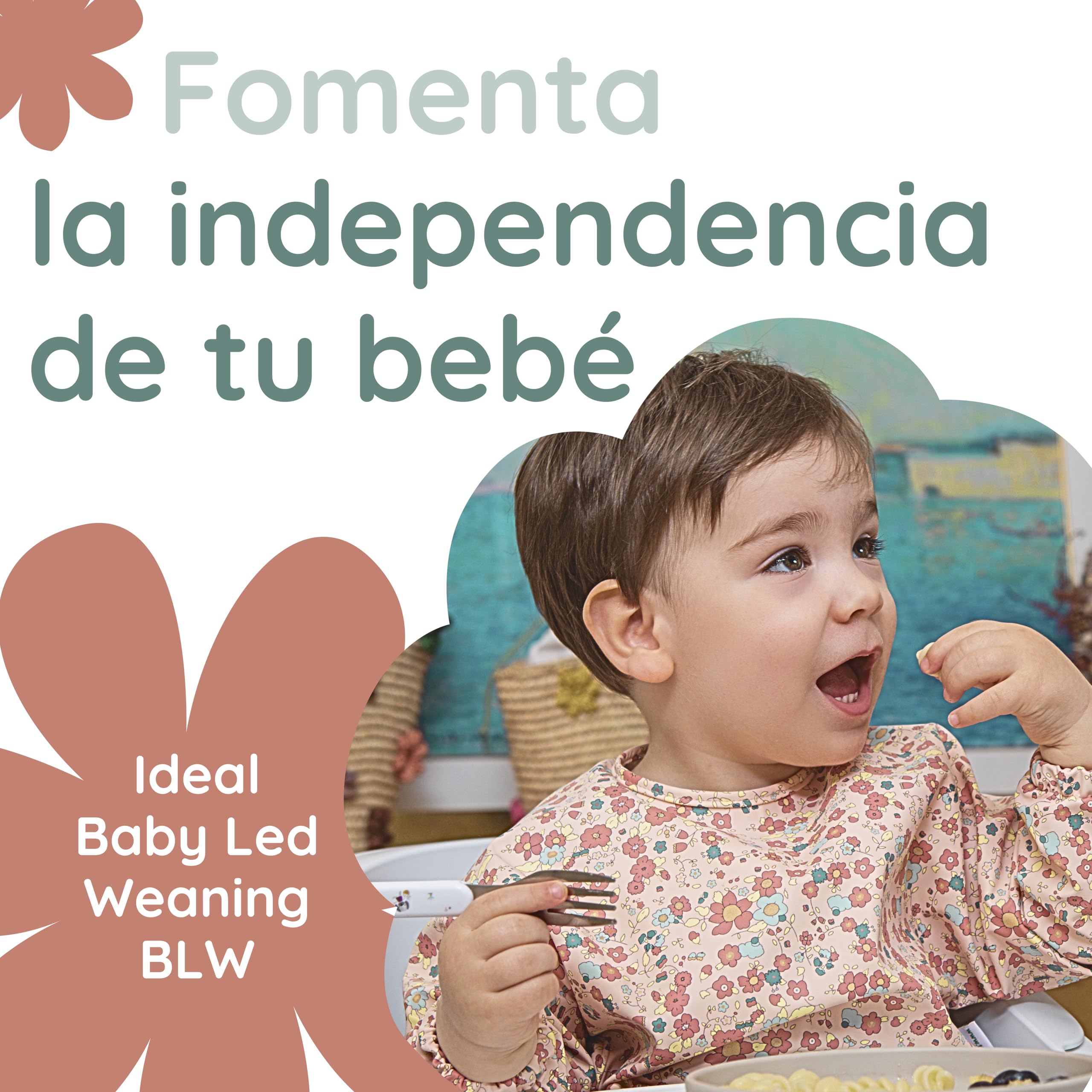 Babero con Mangas Impermeable Bebé ideal BLW. Babi Guardería para Comer y Pintar con Manga Larga Niños y Niñas de 6 a 36 Meses hasta 3 Años. Fácil Limpieza. Muy Suave. Regalo Bebe Navidad