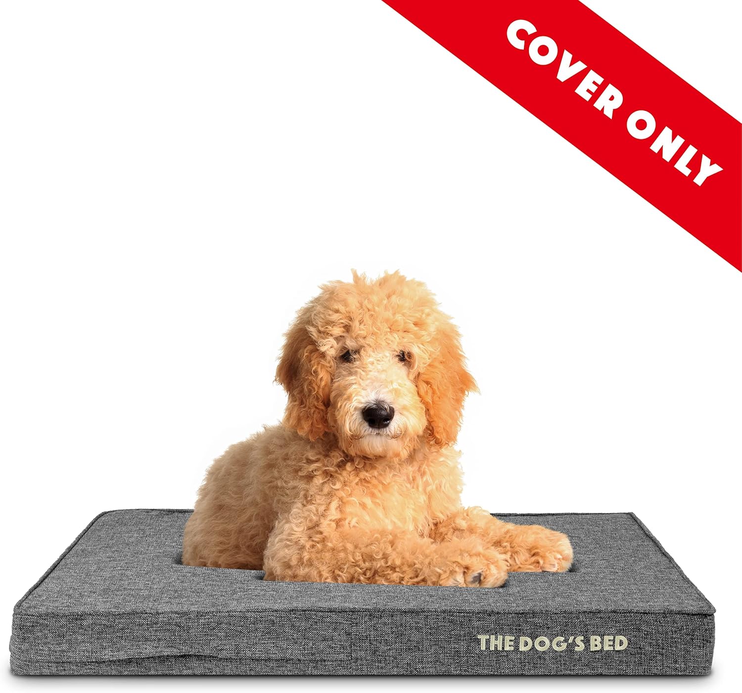 Replacement Outer Cover ONLY (Outer Cover ONLY - NO Bed, NO Waterproof Inner) for The Dog's Bed, Washable Oxford Fabric, Large 40” x 25” x 6” (Grey with Red Trim) : Pet Supplies