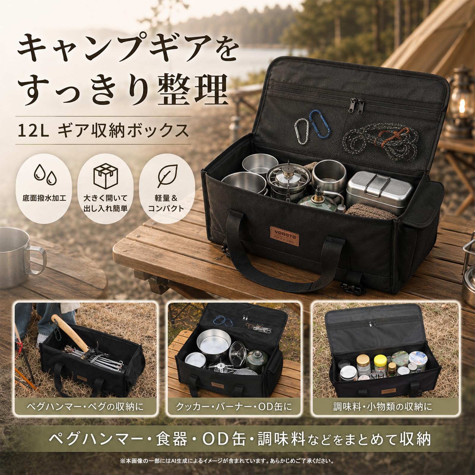 Amazon.co.jp: YOGOTO ペグ収納マルチコンテナボックス 収納ケース 大