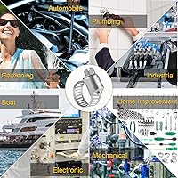 Vista 6 de WINL Abrazaderas de manguera de acero inoxidable de 1/2 pulgadas - 24 unidades de abrazaderas de manguera de transmisión de engranajes helicoidales