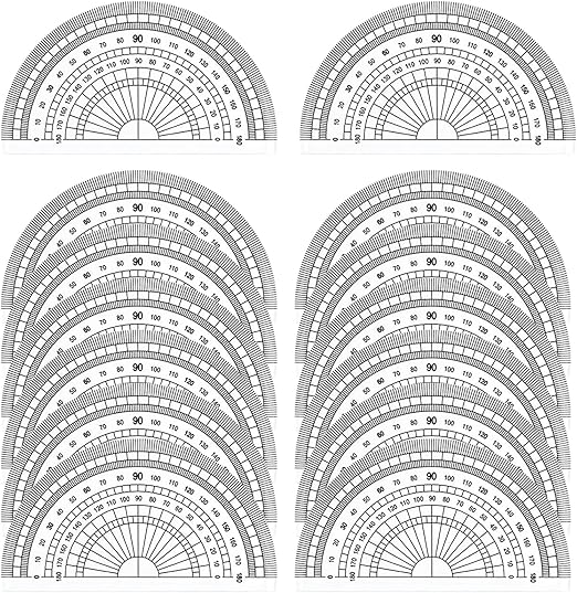 Math Protractors, 24 Pack 180 Degrees Protractor for Geometry, Clear